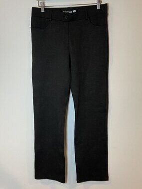 Betabrand 7 Pocket Dress Yoga Pants Straight Leg Charoal Dark Gray L Petite